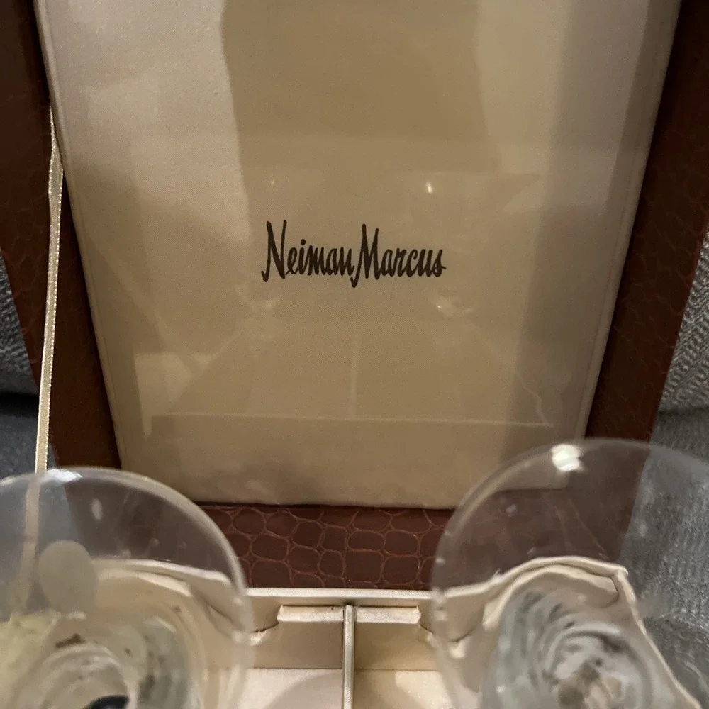 Pair of Neiman Marcus Crystal Candlesticks Preowned With Case